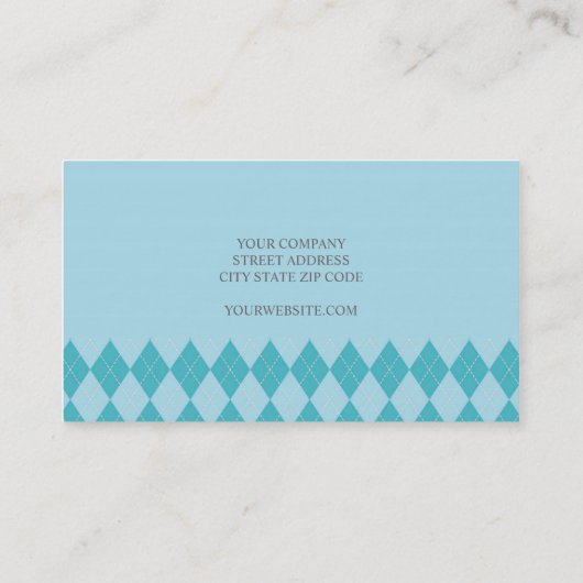 Modern Blue Diamond Pattern Visitekaartje (Achterkant)