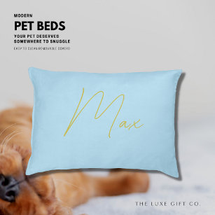 Modern Blue Dog Bed, op maat gemaakt met naam Hondenbed