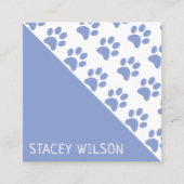 Modern Blue Dog Walker of Pet Groomer Vierkante Visitekaartje (Voorkant)