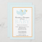 Modern Blue Ducks Couple Boy Baby shower Kaart (Voorkant / Achterkant)
