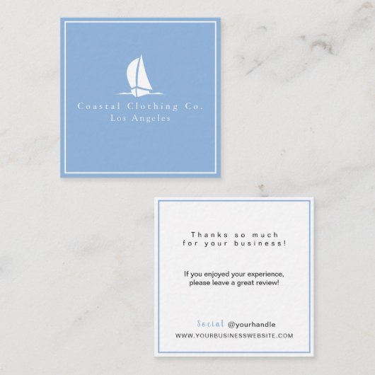 Modern Blue Elegant Boat Coastal Company Note Card Notitiekaartje (Voorkant / Achterkant)