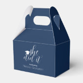 Modern Blue Elegant Fonts Afstuderen Bedankdoosjes (Voorkant Zijde)