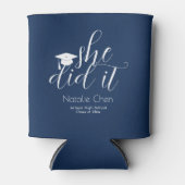 Modern Blue Elegant Fonts Afstuderen Blikjeskoeler (Voorkant)