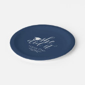 Modern Blue Elegant Fonts Afstuderen Papieren Bordje (Gekanteld)