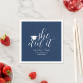 Modern Blue Elegant Fonts Afstuderen Servet (Insitu)