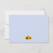 Modern Blue Elegant  Sunflower Wedding RSVP Kaartje (Achterkant)