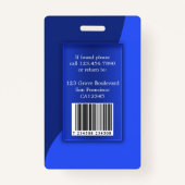 Modern Blue Employee Photo ID Badge (Achterkant)