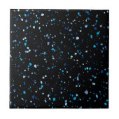 Modern Blue en Black Terrazzo Pattern Tegeltje (Voorkant)