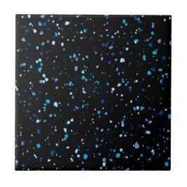 Modern Blue en Black Terrazzo Pattern Tegeltje