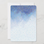 Modern Blue en Gold Annaprashan Kaart (Achterkant)