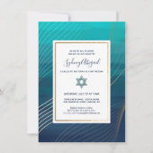 Modern Blue en Gold Bat Mitzvah of Bar Mitzvah Kaart (Voorkant)