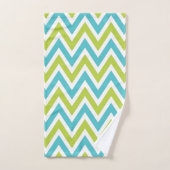 Modern Blue en Green Chevron Bad Handdoek (Handdoek)
