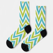 Modern Blue en Green Chevron Sokken (Links)
