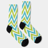 Modern Blue en Green Chevron Sokken (Rechts)