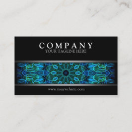 Modern Blue en Green Pareltjes Mandala Visitekaartje