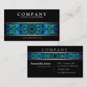 Modern Blue en Green Pareltjes Mandala Visitekaartje (Voorkant / Achterkant)