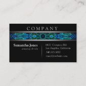 Modern Blue en Green Pareltjes Mandala Visitekaartje (Achterkant)