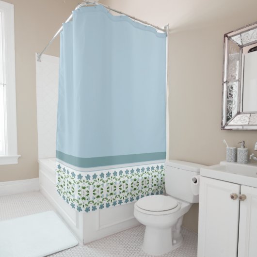 Modern Blue en Grey Accented Douchegordijn (In situ)