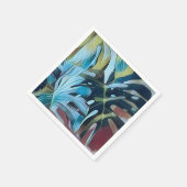 Modern Blue en Moody Monstera laten ontkoppeling Servet (Hoek)
