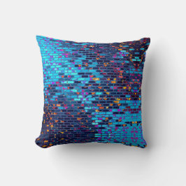 Modern Blue en Pink Brick Design Sierkussen