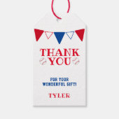 Modern Blue en Red Baseball Hartelijk dank Cadeaulabel (Voorkant)