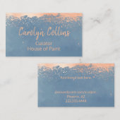 Modern Blue en Roos Gold Visitekaartje (Voorkant / Achterkant)