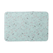 Modern Blue en SIlver Botanical Badmat (Voorkant)