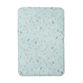 Modern Blue en SIlver Botanical Badmat (Voorkant Verticaal)