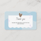 Modern Blue en Star Baby shower bedankkaart Informatiekaartje (Voorkant)