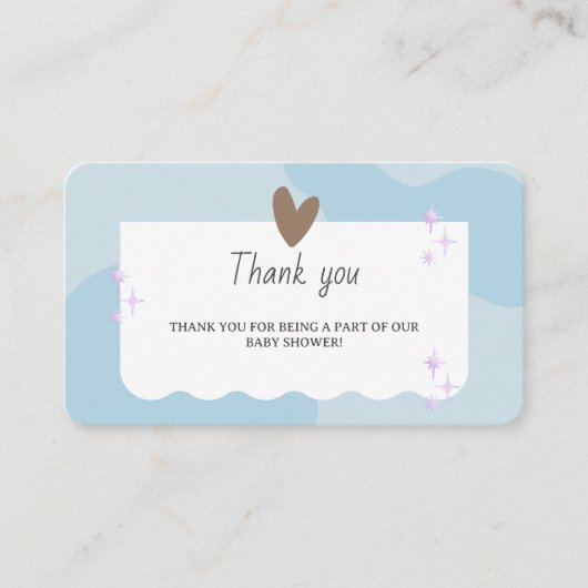 Modern Blue en Star Baby shower bedankkaart Informatiekaartje
