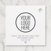 Modern Blue en White Dank je Bedankjes Labels (Achterkant)