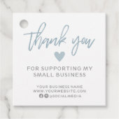 Modern Blue en White Dank je Bedankjes Labels (Voorkant)