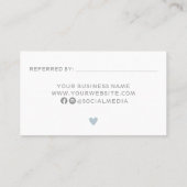 Modern Blue en White Verwijs naar een vriend Kaart Visitekaartje (Achterkant)