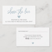 Modern Blue en White Verwijs naar een vriend Kaart Visitekaartje (Voorkant / Achterkant)