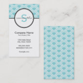 Modern Blue en White Visitekaartje (Voorkant / Achterkant)