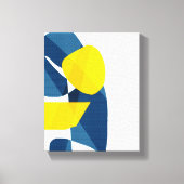 Modern Blue en Yellow Abstract Geometric Canvas Afdruk (Voorkant)