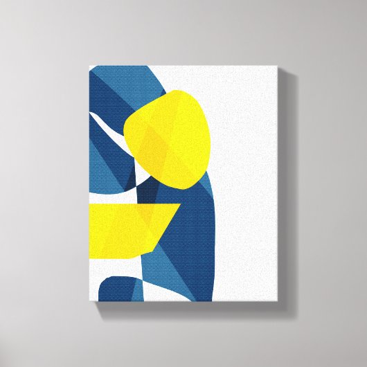 Modern Blue en Yellow Abstract Geometric Canvas Afdruk (Voorkant)
