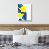 Modern Blue en Yellow Abstract Geometric Canvas Afdruk (Insitu (Slaapkamer))