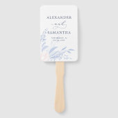 Modern Blue Eucalyptus Greenery Succulent Wedding Handwaaier (Voorkant)