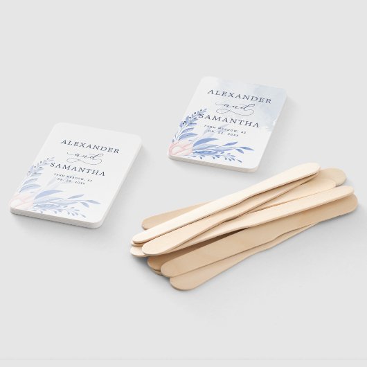 Modern Blue Eucalyptus Greenery Succulent Wedding Handwaaier (Niet-gemonteerd)