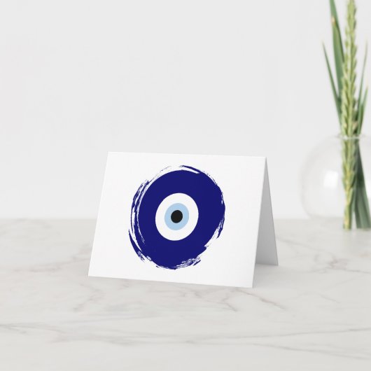 Modern Blue Evil Eye Succes & Bescherming Symbool Kaart (Voorkant)