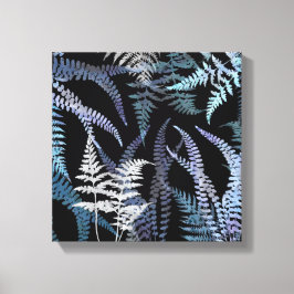 Modern Blue Fern Elegant Botanical Abstract Canvas Afdruk