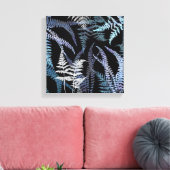 Modern Blue Fern Elegant Botanical Abstract Canvas Afdruk (Insitu (Woonkamer))