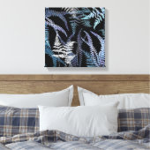 Modern Blue Fern Elegant Botanical Abstract Canvas Afdruk (Insitu (Slaapkamer))