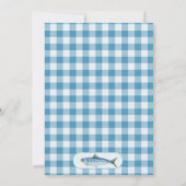 Modern Blue Fisherman Gevist thema Baby shower Kaart (Achterkant)