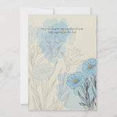 Modern Blue Floral Abstract bruiloft (Achterkant)