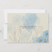 Modern Blue Floral Abstract bruiloft (Achterkant)
