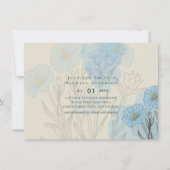 Modern Blue Floral Abstract bruiloft (Voorkant)