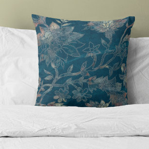 Modern Blue Floral Abstract Kussen