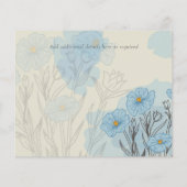 Modern Blue Floral Abstract Wedding SAve the Date (Achterkant)